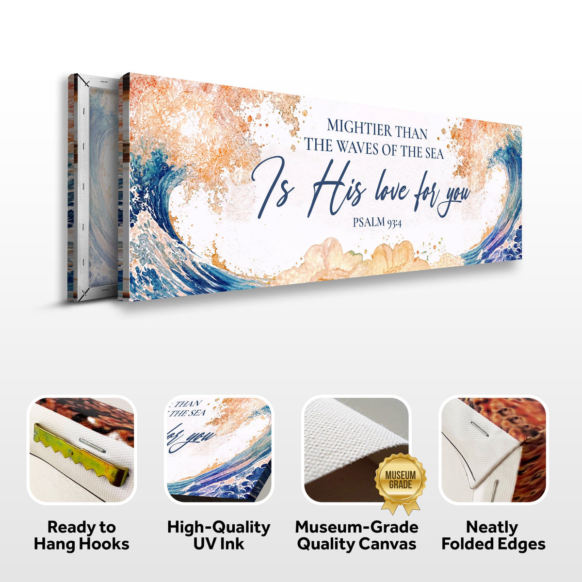 Mightier Than the Waves of the Sea Psalm 93:4 Faith Sign IV by Tailored Canvases