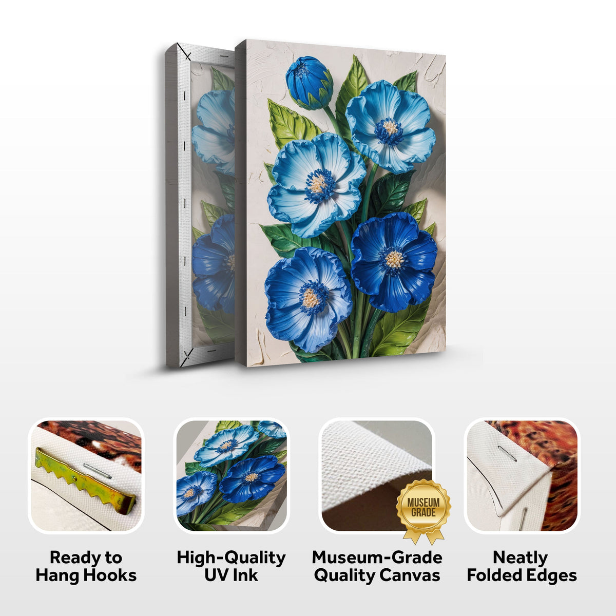 Blue Blossom Bouquet Wall Art by Tailored Canvases