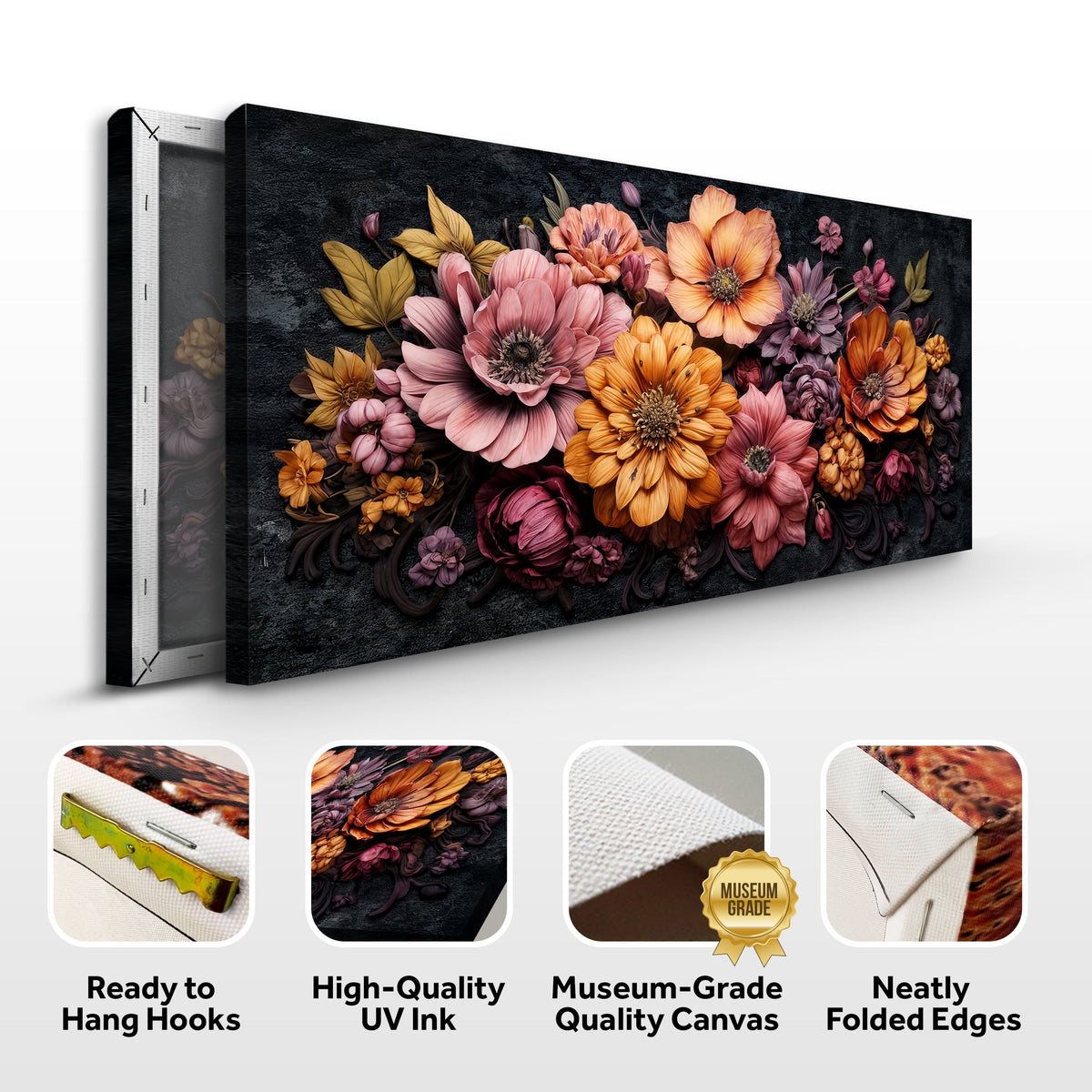 Colorful Floral Realistic Wall Art by Tailored Canvases