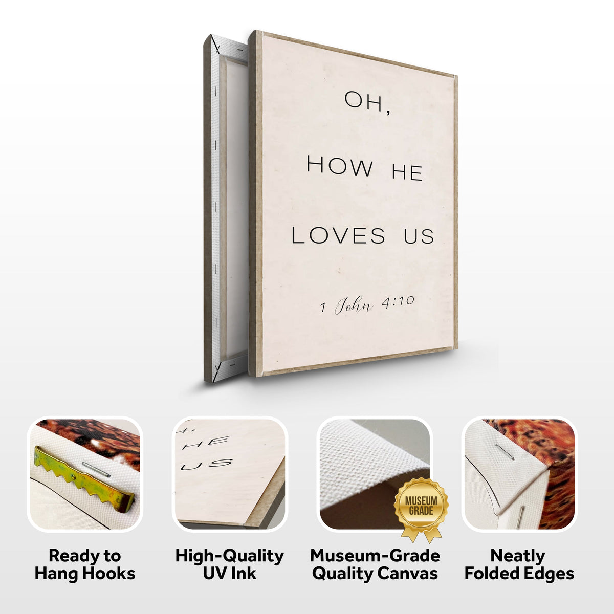 Oh How He Loves Us Faith Sign II canvas wall sign by Tailored Canvases, view 7
