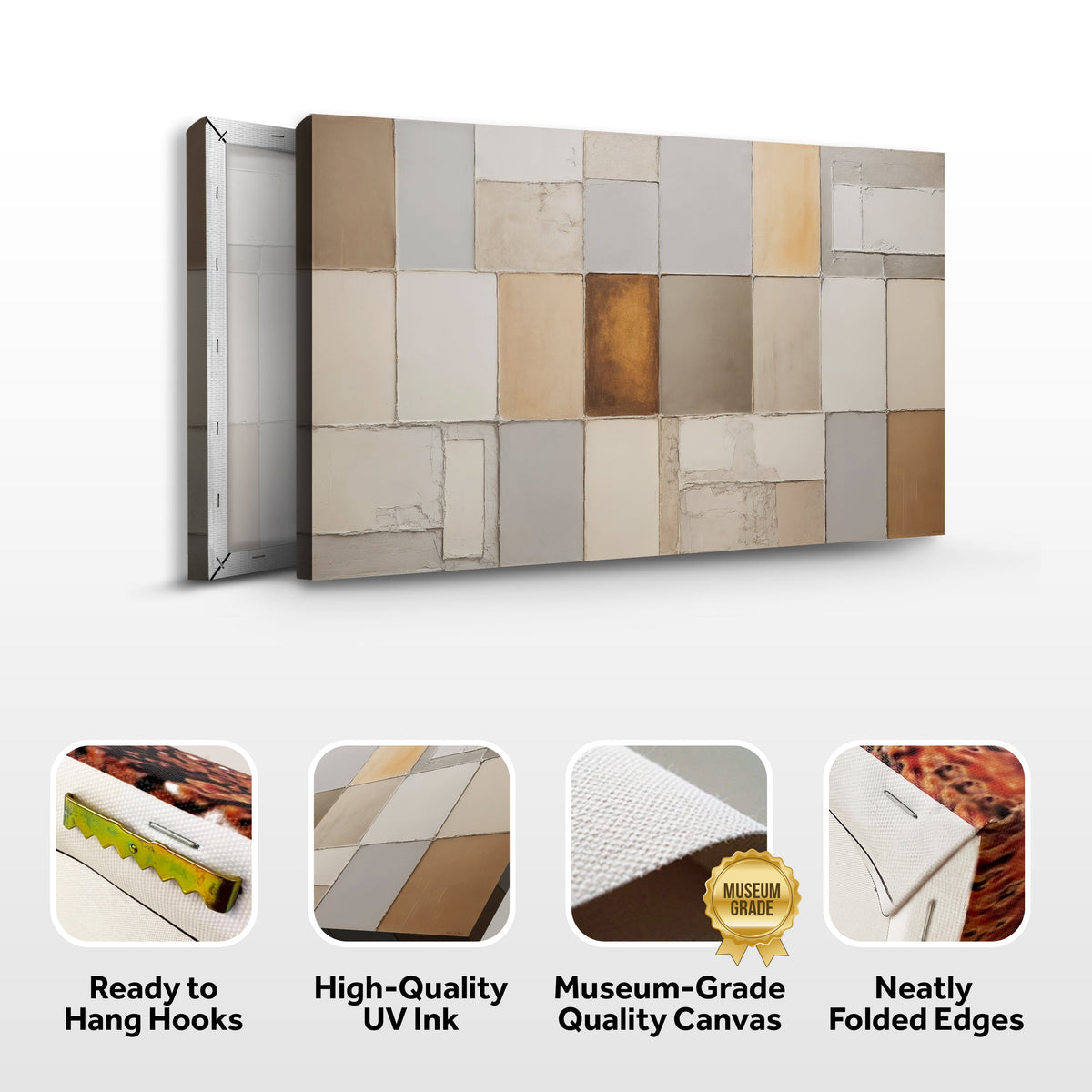 Earth Tones Patchwork Geometric Wall Art by Tailored Canvases