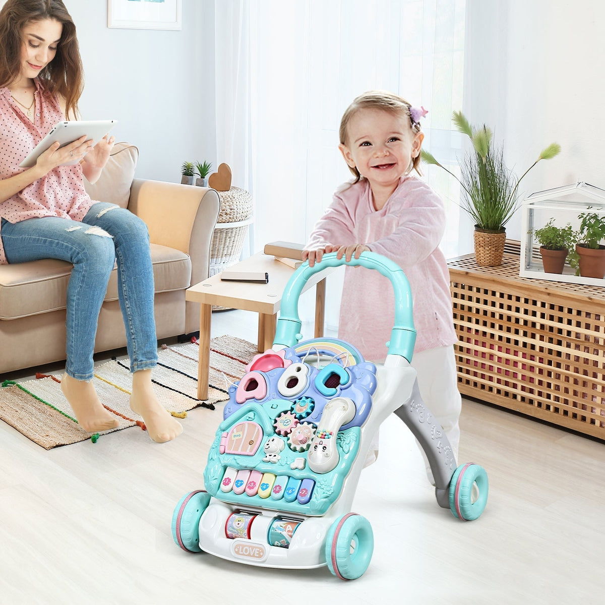 Baby Sit-to-Stand Learning Walker Toddler Musical Toy by GBruno Store