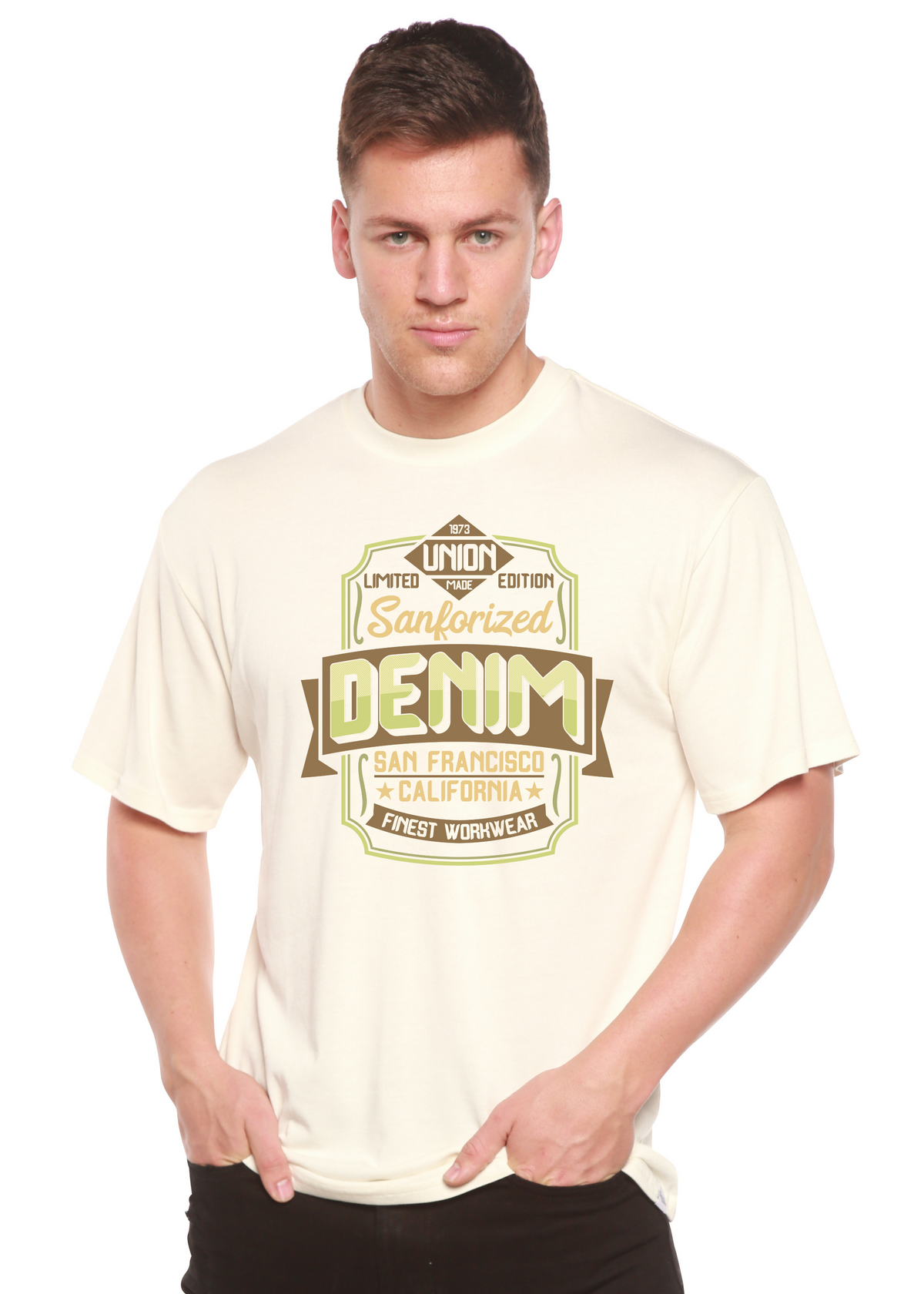 Sanforized Denim men's bamboo graphic T-shirt – view 3