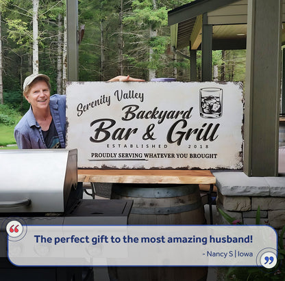 Backyard Bar & Grill Sign XVI by Tailored Canvases