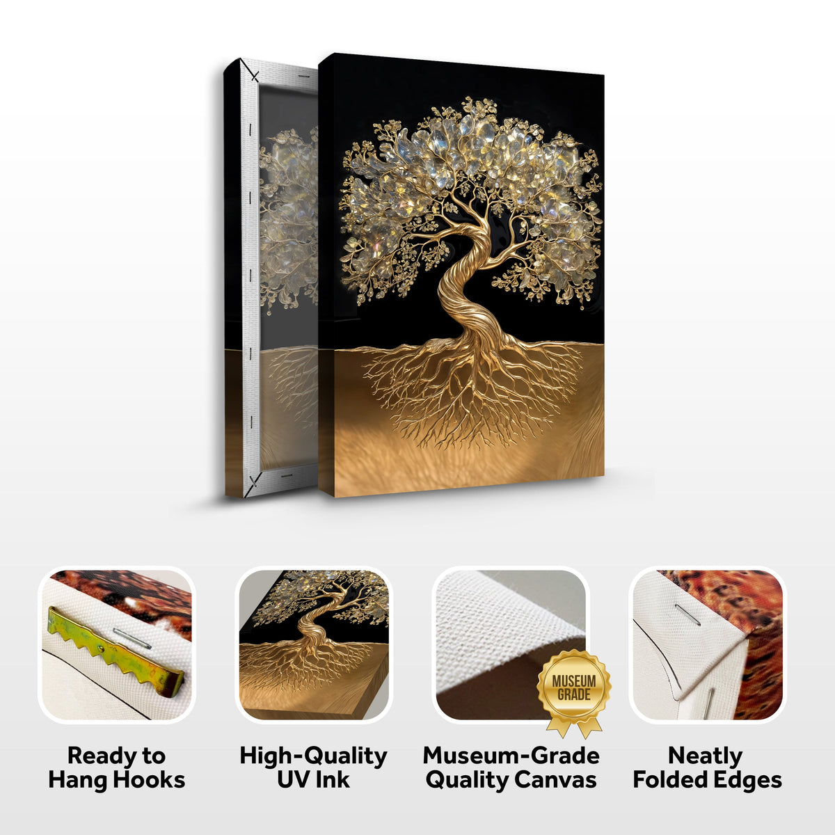 3D Minimalist Tree of Life Wall Art canvas by Tailored Canvases, view 8
