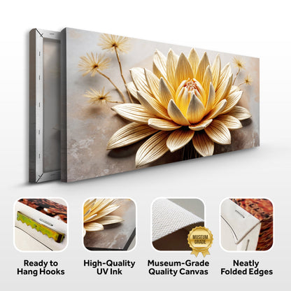 Golden Lotus Minimalist Abstract Wall Art II by Tailored Canvases