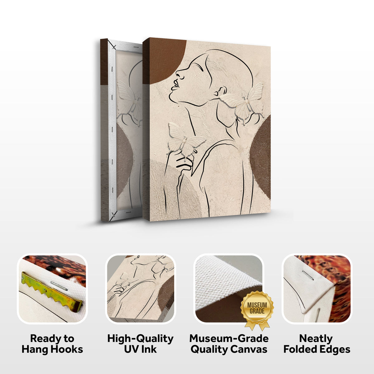 Minimalist Woman Line Art Canvas Wall Art by Tailored Canvases