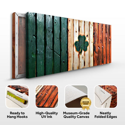 Irish Shamrock Glory Wooden Flag Wall Art by Tailored Canvases