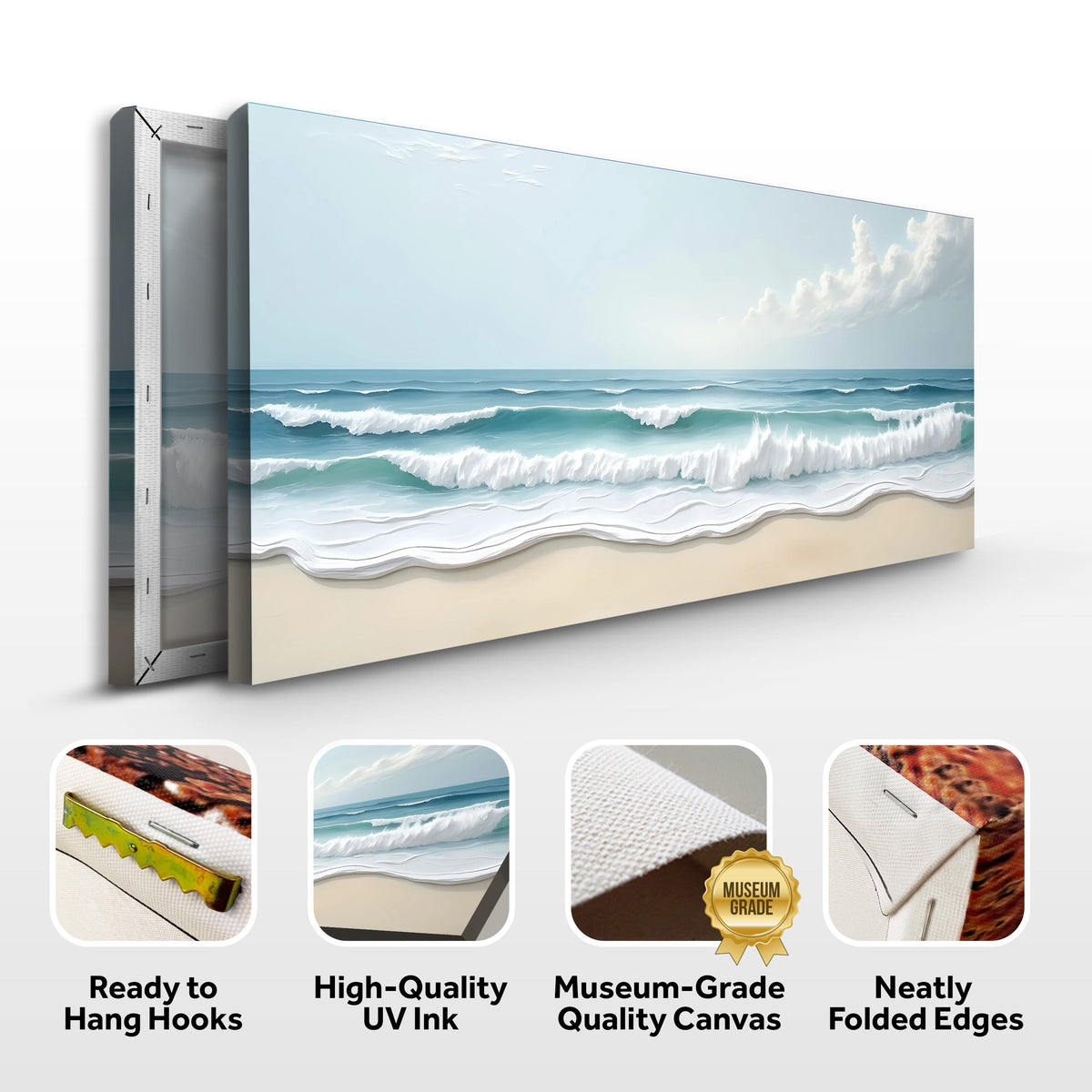 Serene Ocean Wave Coastal Wall Art XIV by Tailored Canvases