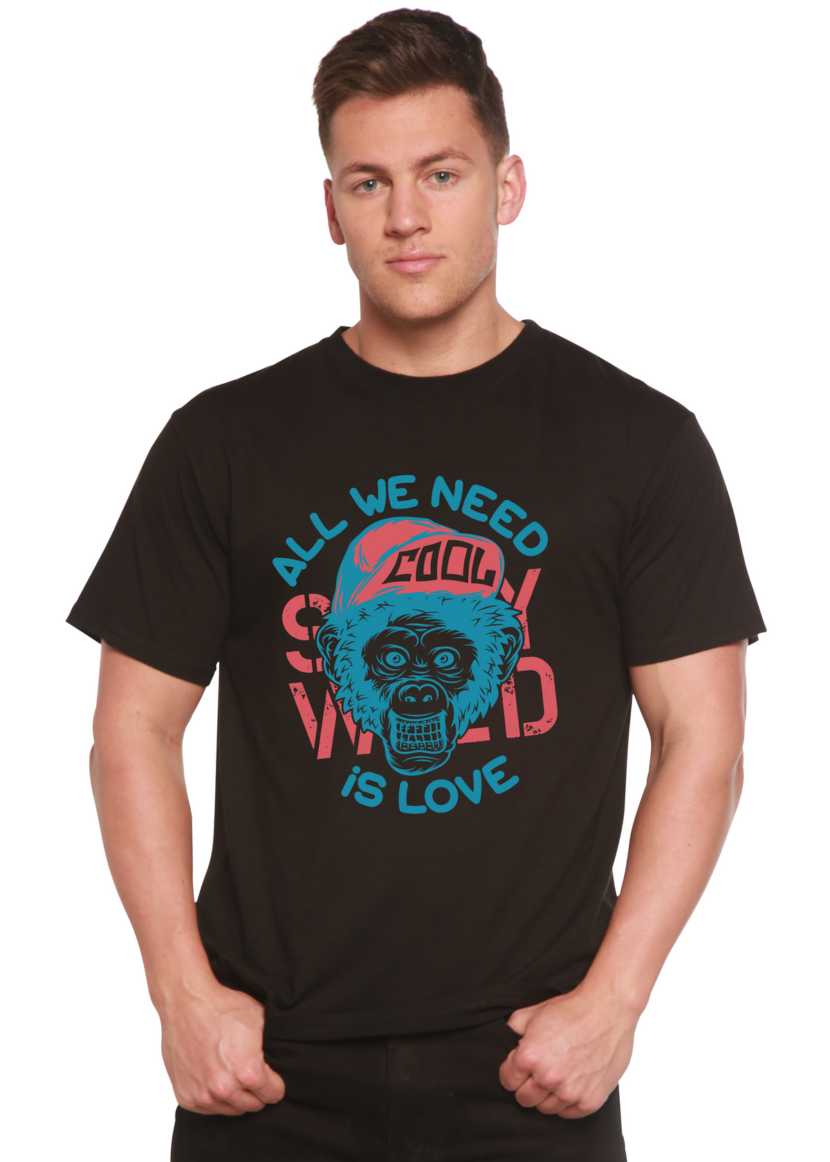 All We Need Is Love men's bamboo graphic T-shirt – view 5