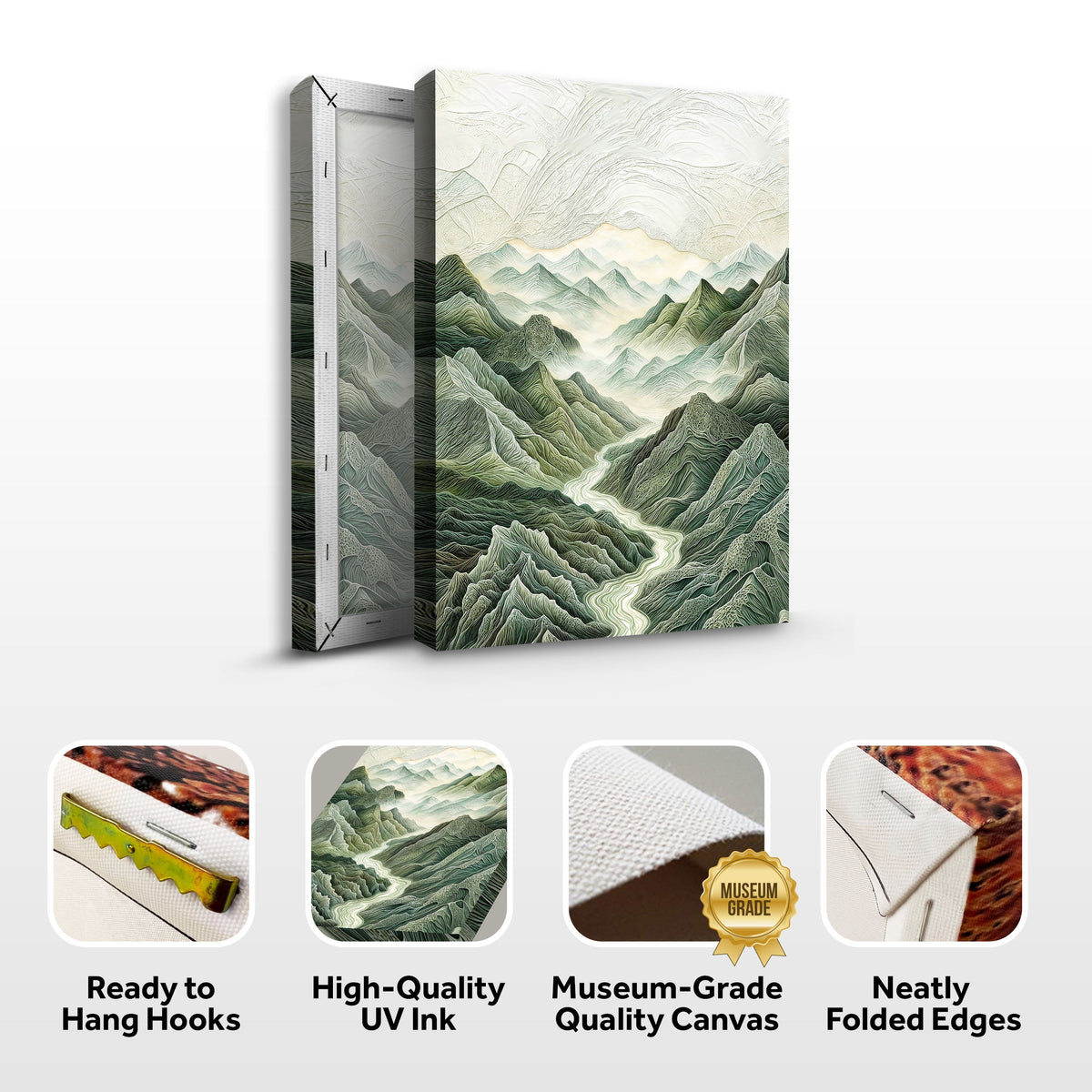 Abstract Mountain and River Landscape Wall Art by Tailored Canvases