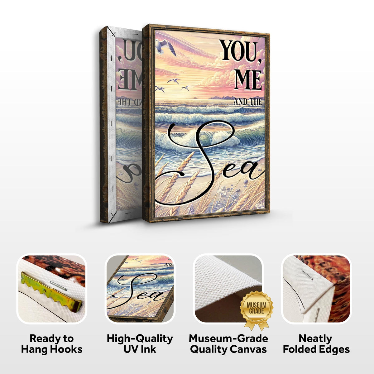 You Me and the Sea Coastal Sign by Tailored Canvases
