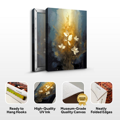 Golden Glow Elegant Flower Wall Art by Tailored Canvases