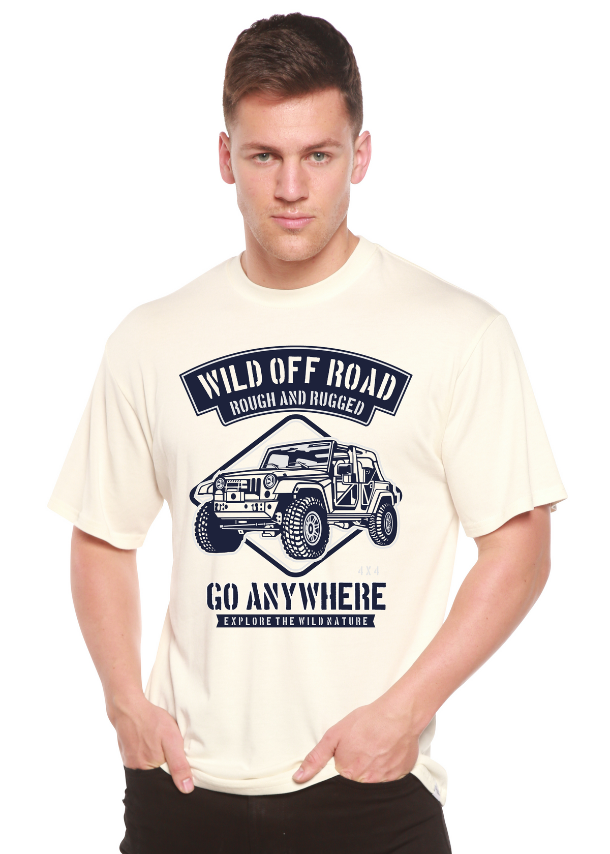 Wild Off Road men's short sleeve graphic T-shirt in bamboo viscose and organic cotton