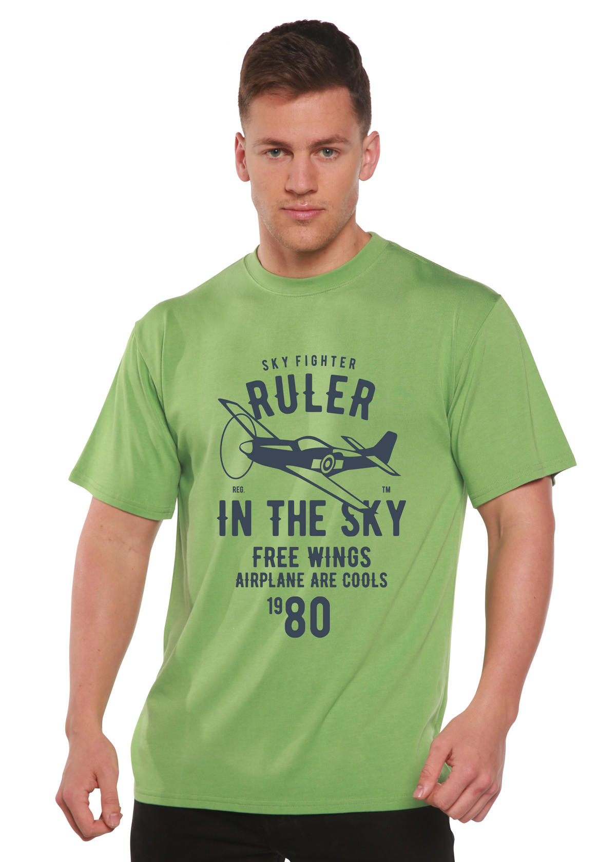 Ruler in the Sky men's bamboo graphic T-shirt – view 3