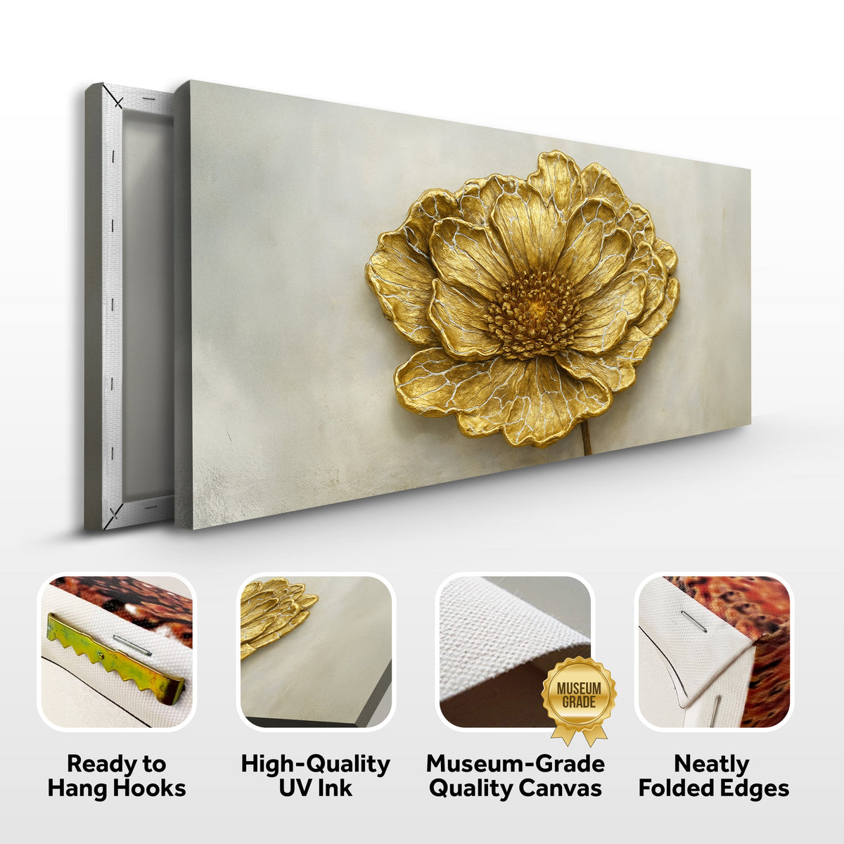 Golden Dandelion Minimalist Abstract Wall Art VI by Tailored Canvases