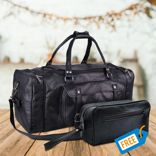 The Dark Knight Traveler + FREE Toiletry Bag by Classy Leather Bags