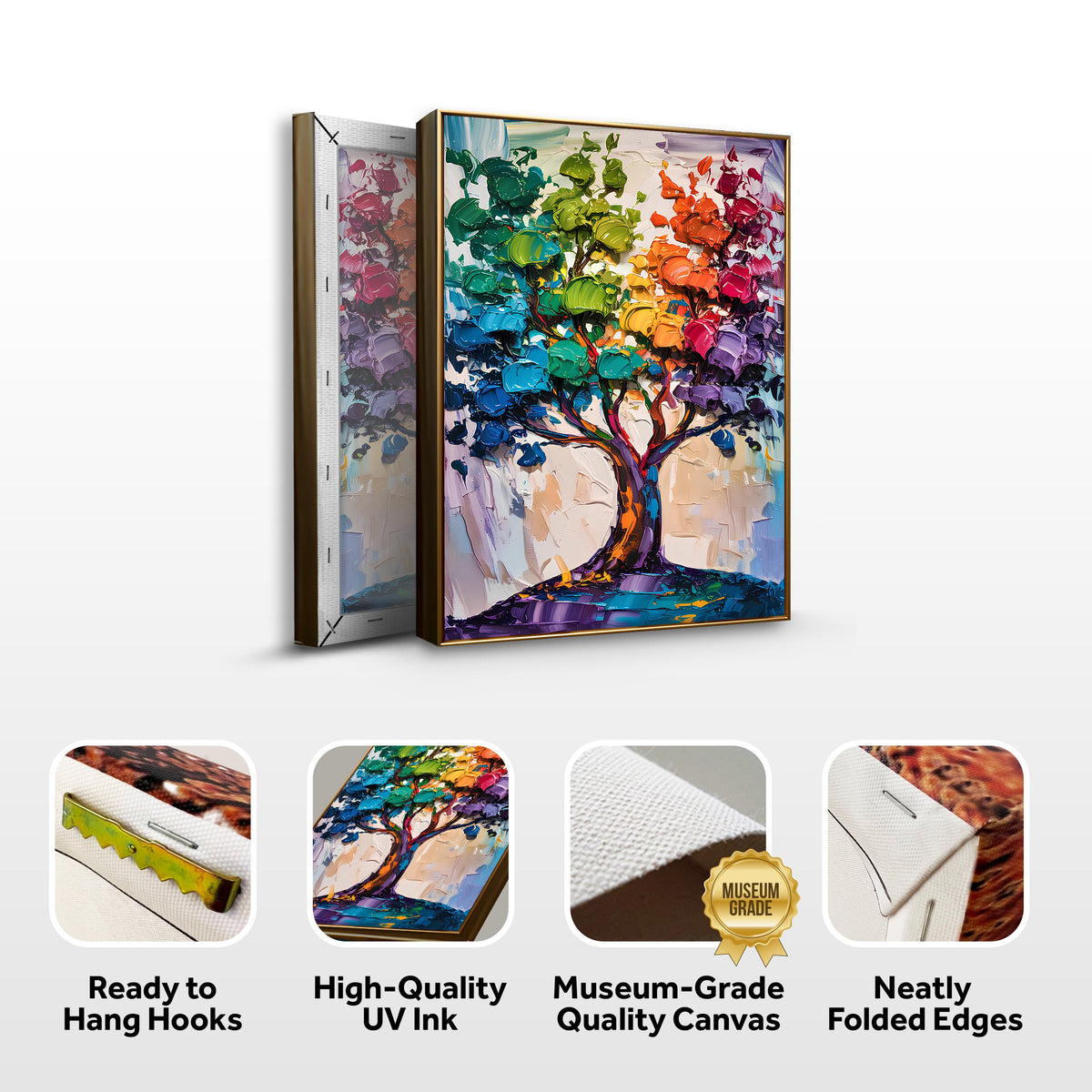 Rainbow Tree Abstract Wall Art by Tailored Canvases