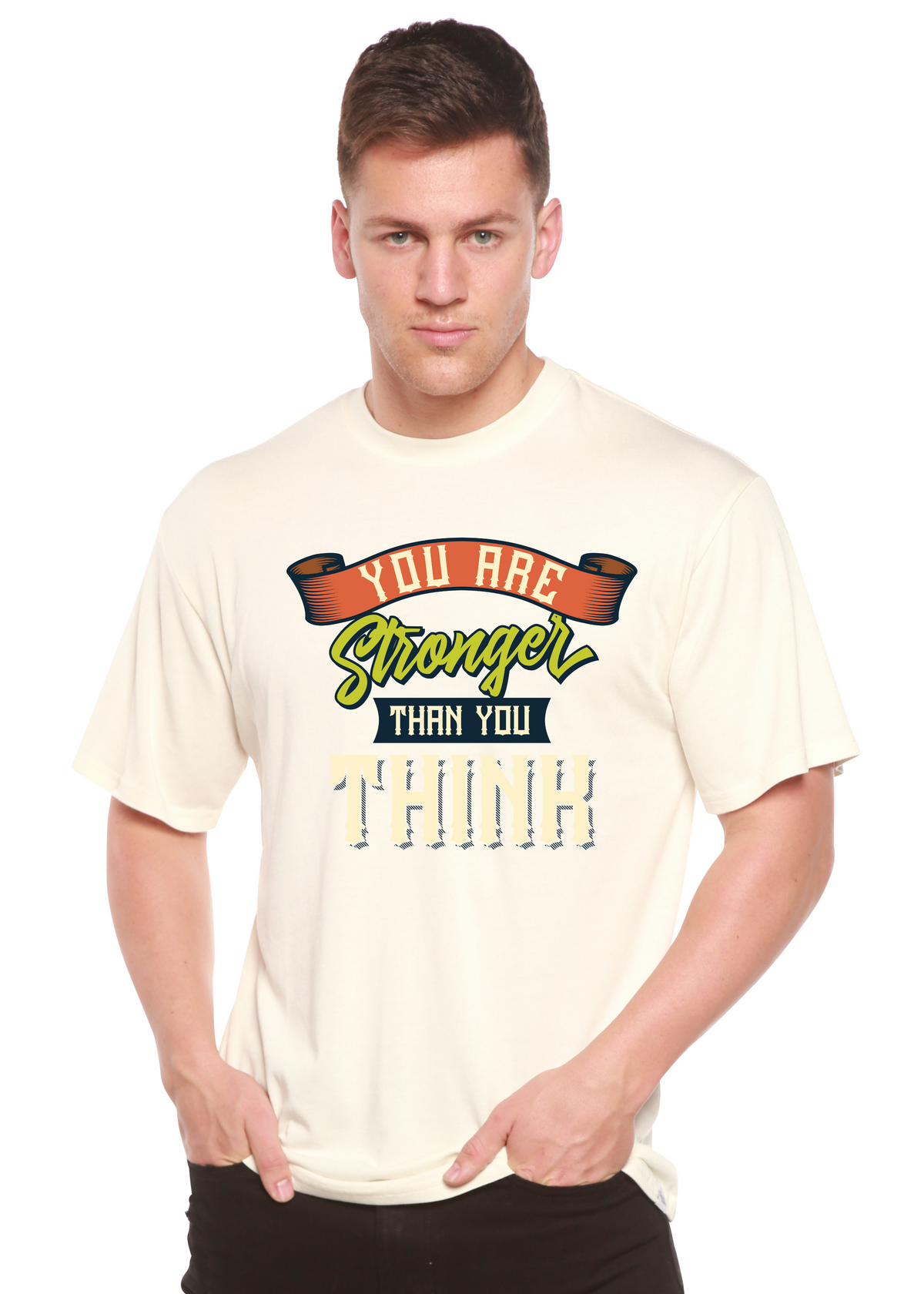 You Are Stronger Than You Think men's bamboo graphic T-shirt – view 7