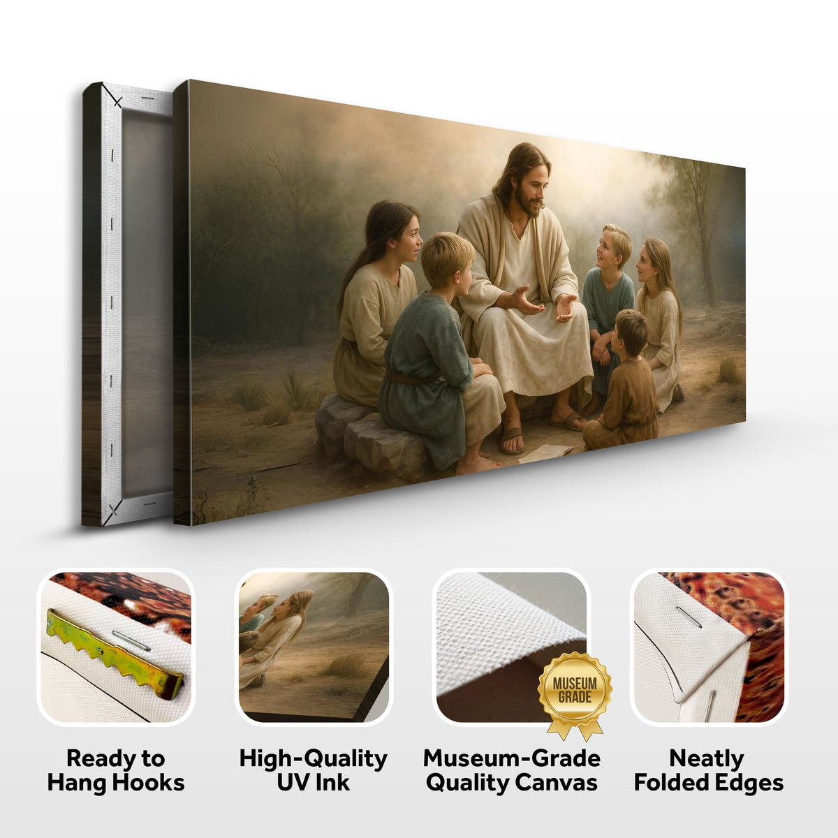 Jesus with Children Faith Wall Art III by Tailored Canvases