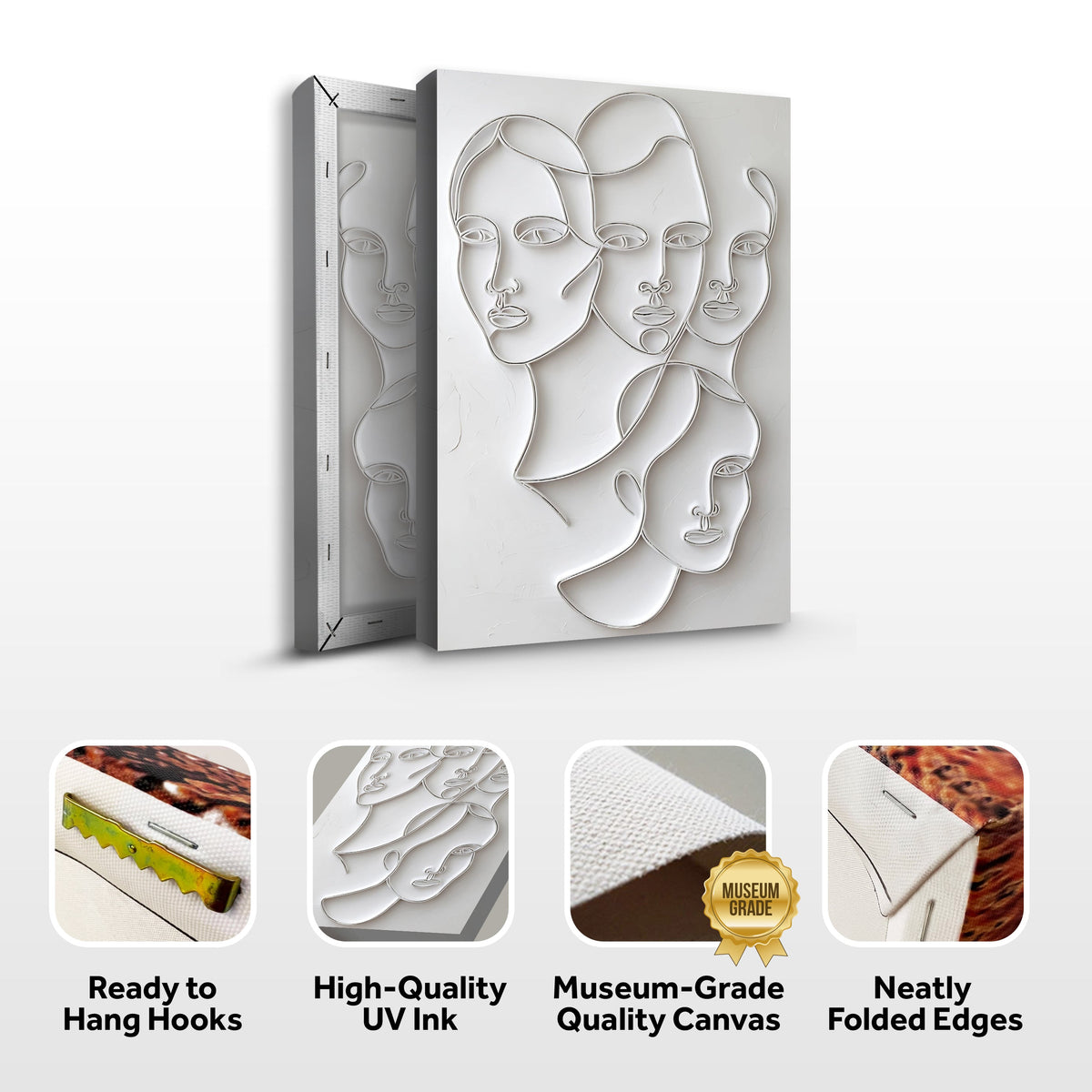 3D Minimalist Faces Wall Art canvas by Tailored Canvases, view 7