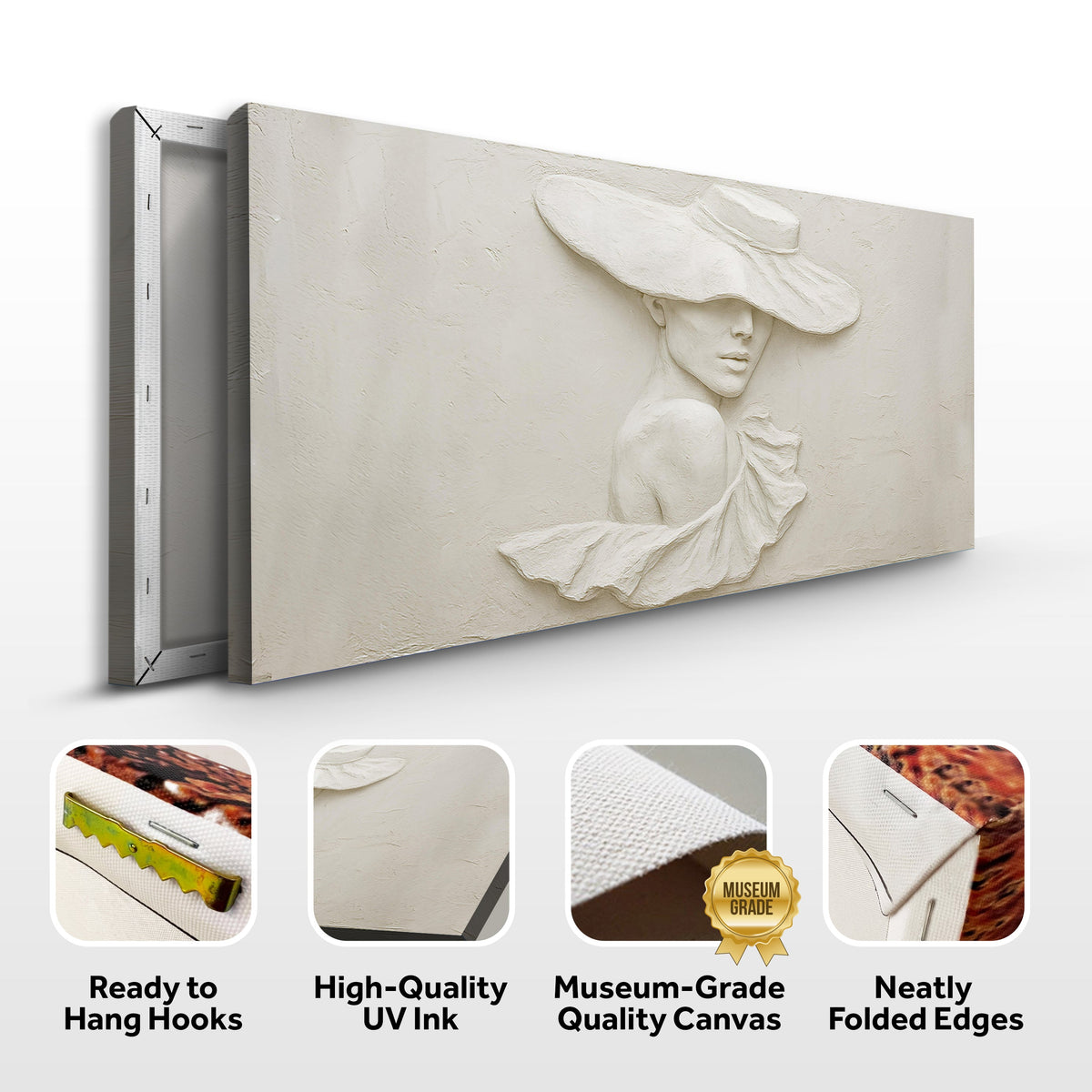 3D Minimalist Female Portrait Wall Art canvas by Tailored Canvases, view 8