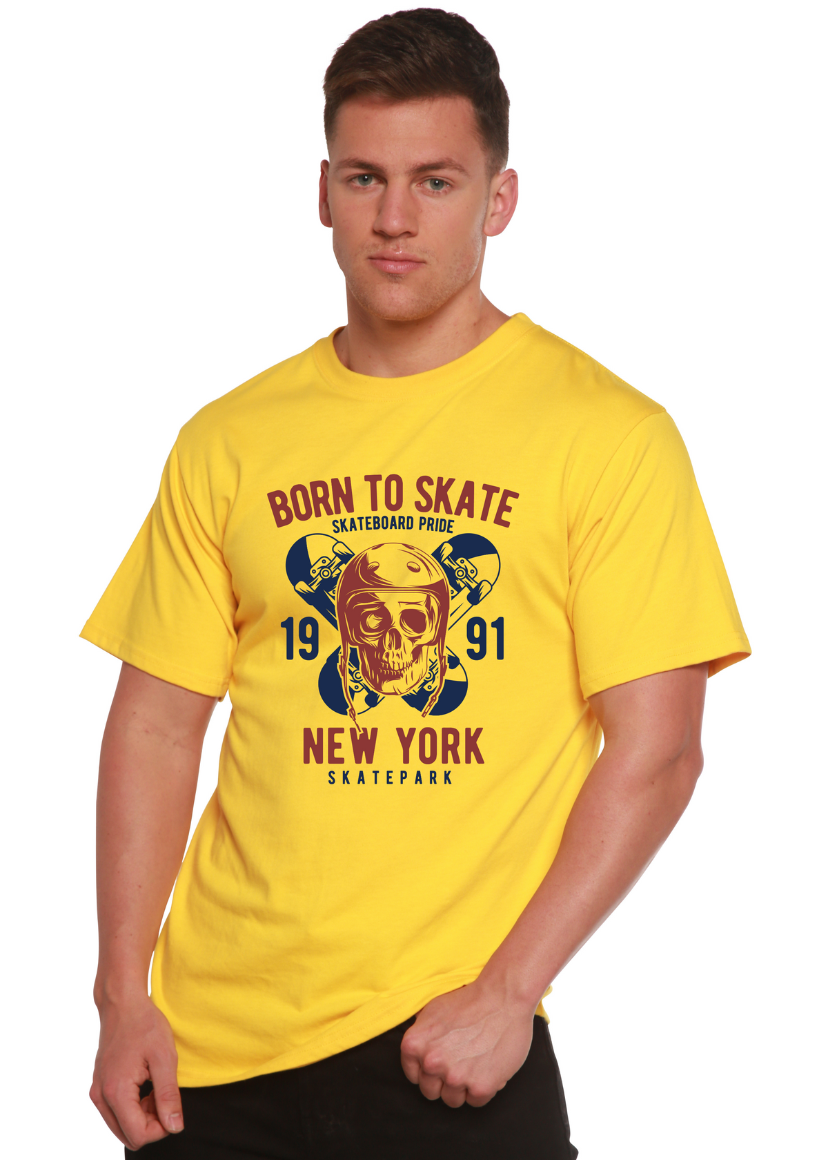 Born to Skate 1991 New York men's bamboo graphic T-shirt – view 3