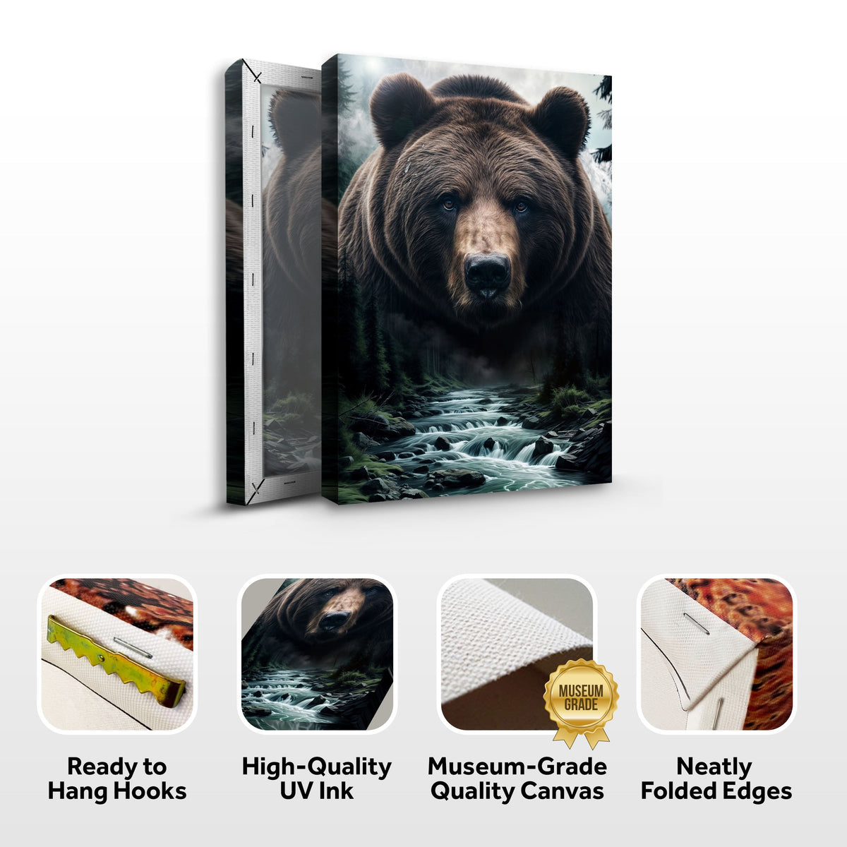 Grizzly Bear Double Exposure Wall Art by Tailored Canvases
