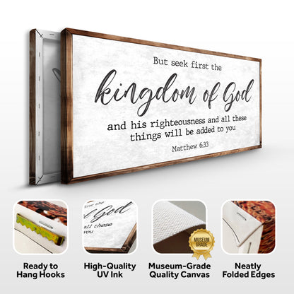 Matthew 6:33 - But Seek the Kingdom of God Faith Sign II by Tailored Canvases