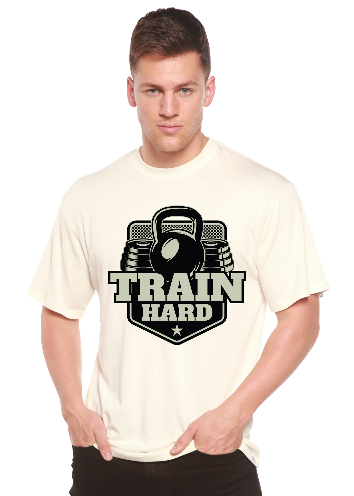 Train Hard men's bamboo graphic T-shirt – view 7