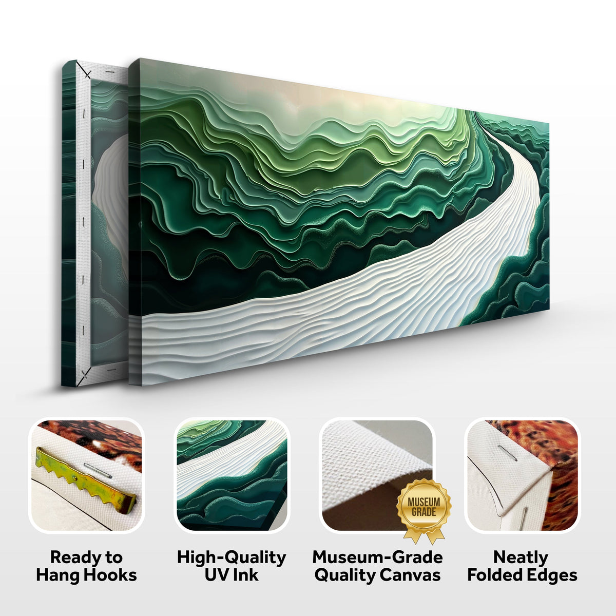 Green Rivers Abstract Wall Art III by Tailored Canvases