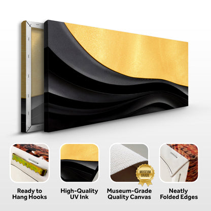 Black And Gold Minimalist Abstract VIII by Tailored Canvases