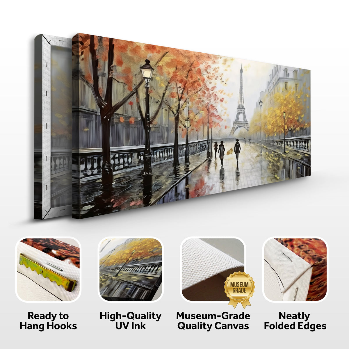 Parisian Rain Cityscape Wall Art by Tailored Canvases