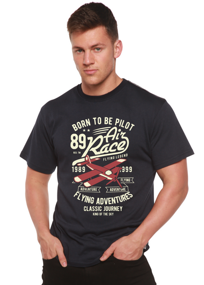 Born to Be Pilot men's bamboo graphic T-shirt – view 2