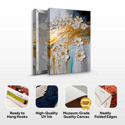 Abstract Gold Floral Wall Art by Tailored Canvases