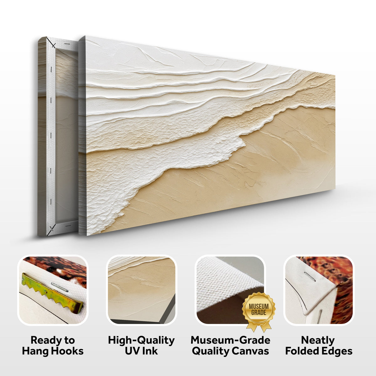Neutral Ocean Waves Wall Art by Tailored Canvases