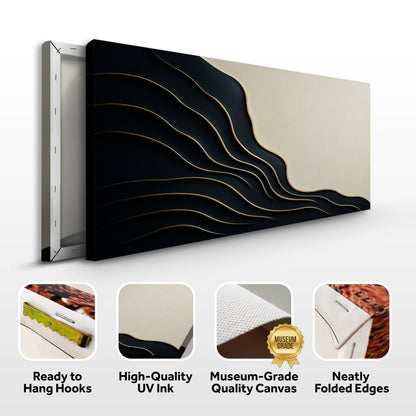 Black and Gold Minimalist Abstract Wall Art by Tailored Canvases