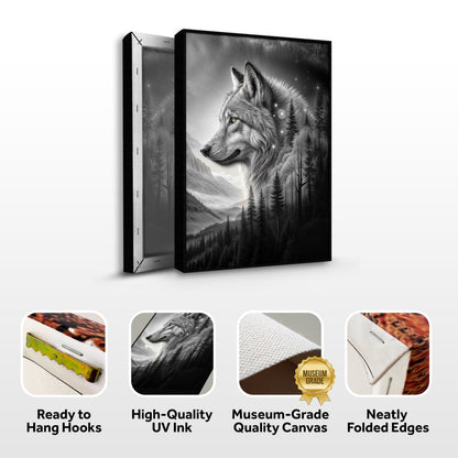 Wolf Double Exposure Wall Art II by Tailored Canvases