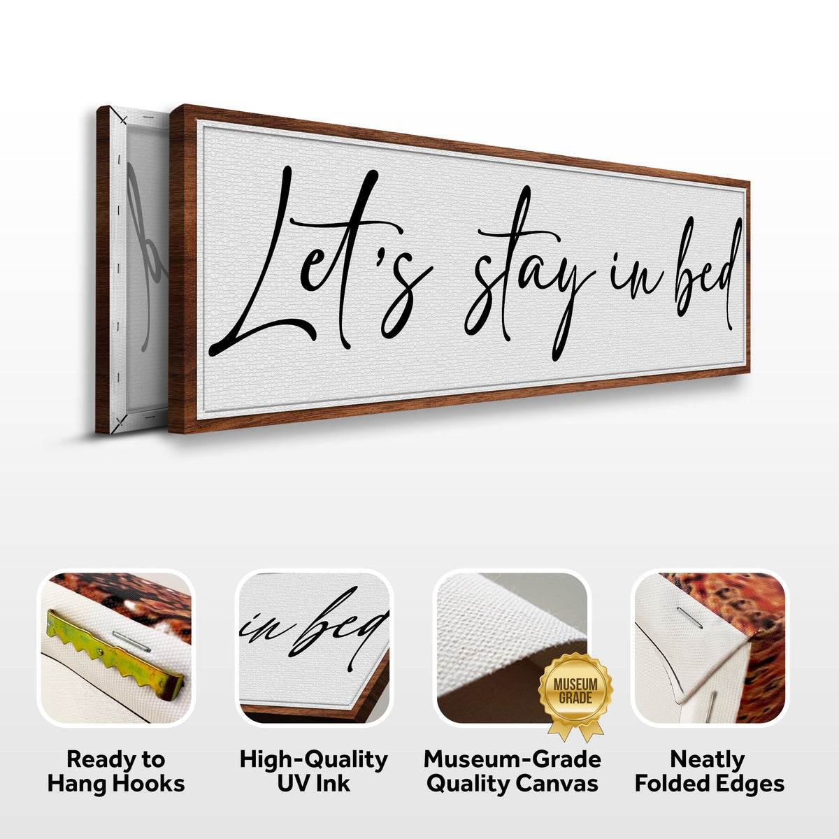 Let's Stay in Bed Bedroom Sign II by Tailored Canvases