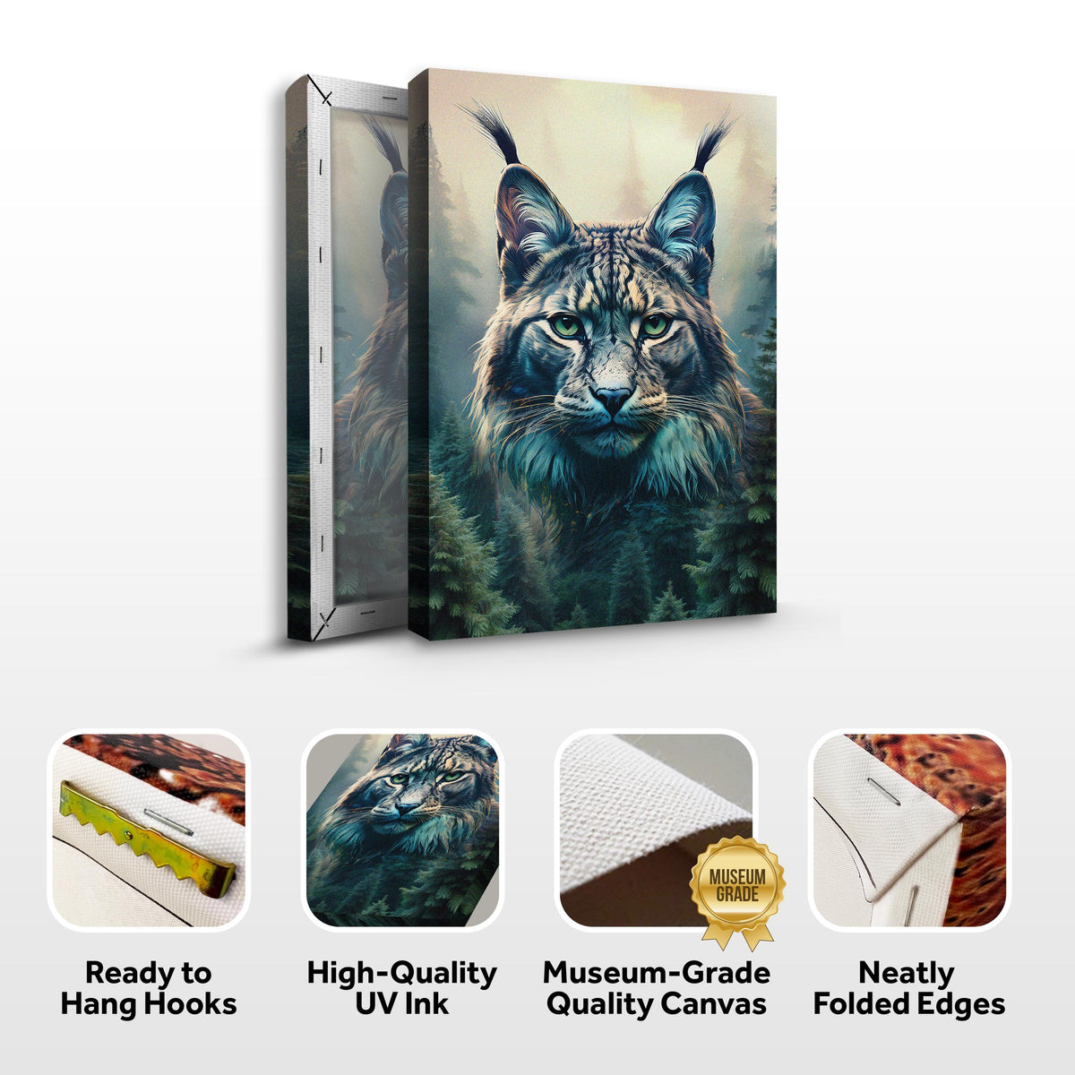 Lynx Double Exposure Wall Art by Tailored Canvases