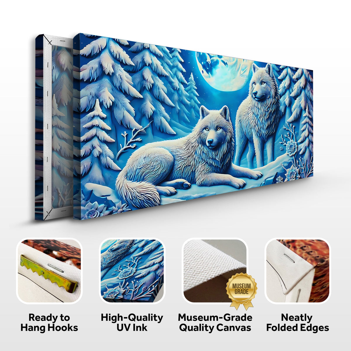 3D Wolves Wall Art V canvas by Tailored Canvases, view 8