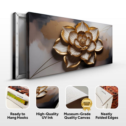 Golden Lotus Minimalist Abstract Wall Art by Tailored Canvases