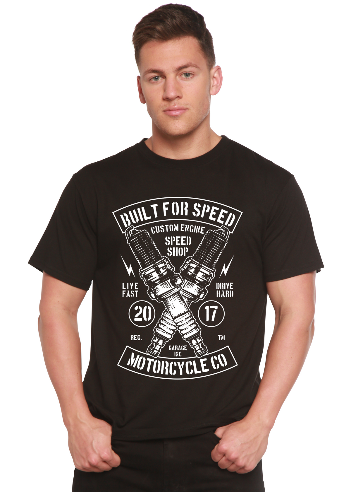 Built for Speed men's short sleeve graphic T-shirt in bamboo viscose and organic cotton