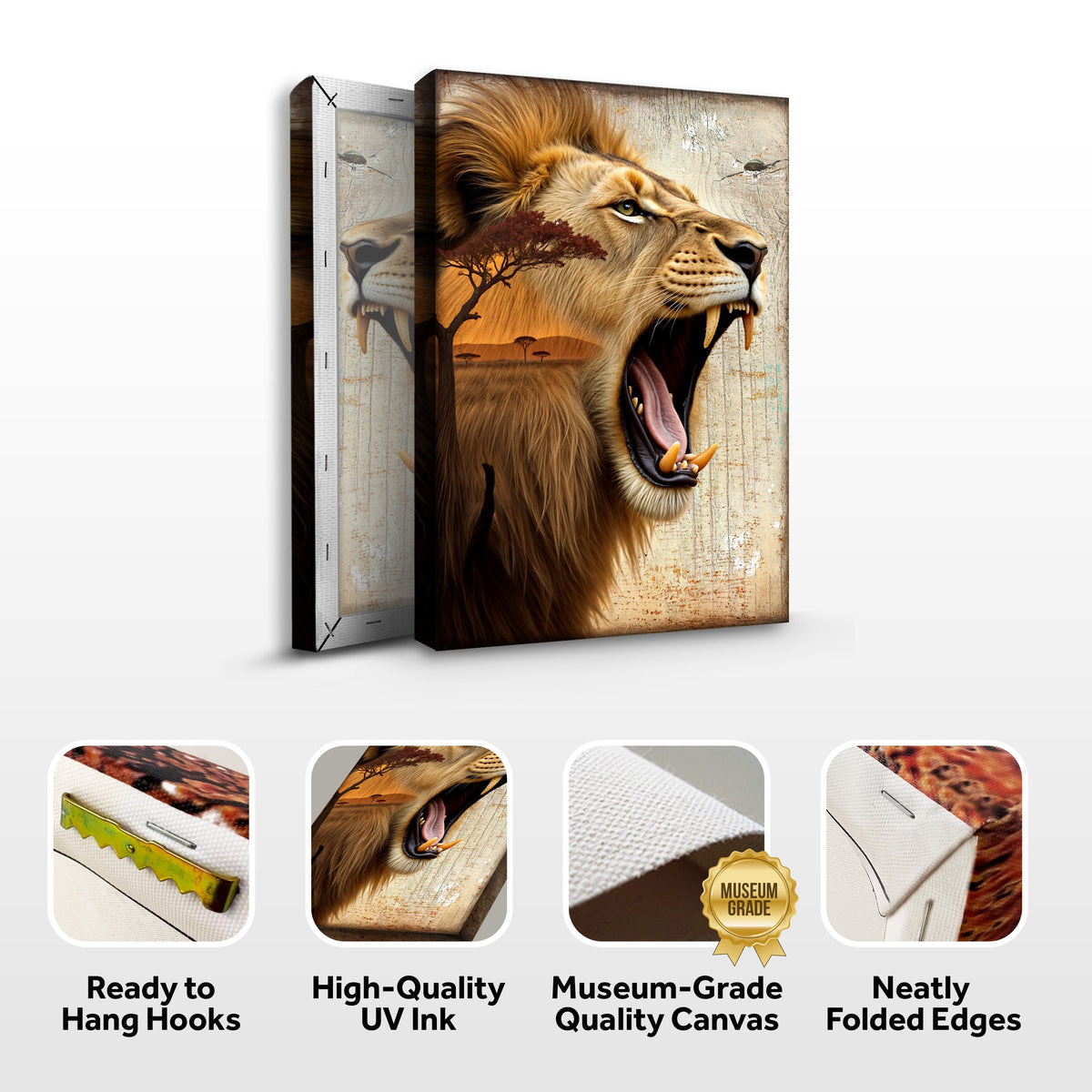 Lion Double Exposure Wall Art by Tailored Canvases