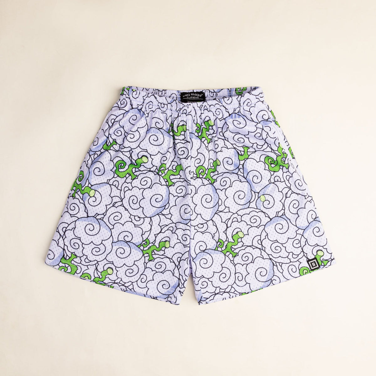Smoke Smoke anime mesh shorts with sublimated design