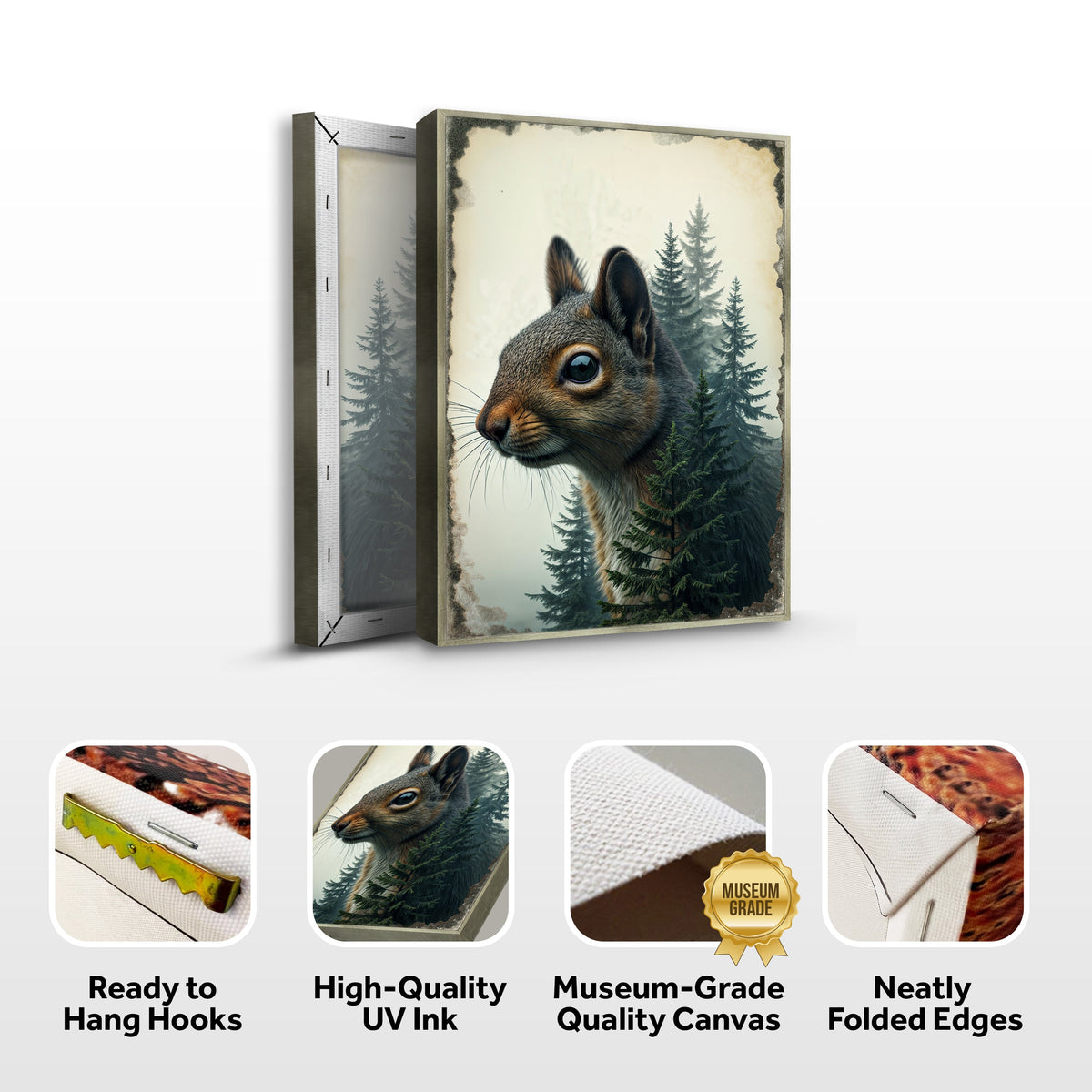Squirrel Double Exposure Wall Art by Tailored Canvases