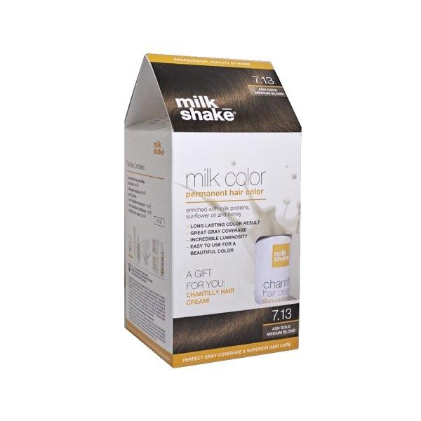 Milk Shake 7.13 Ash Golden Medium Blonde Hair Color Set 50 ml by Beauty Care Bag