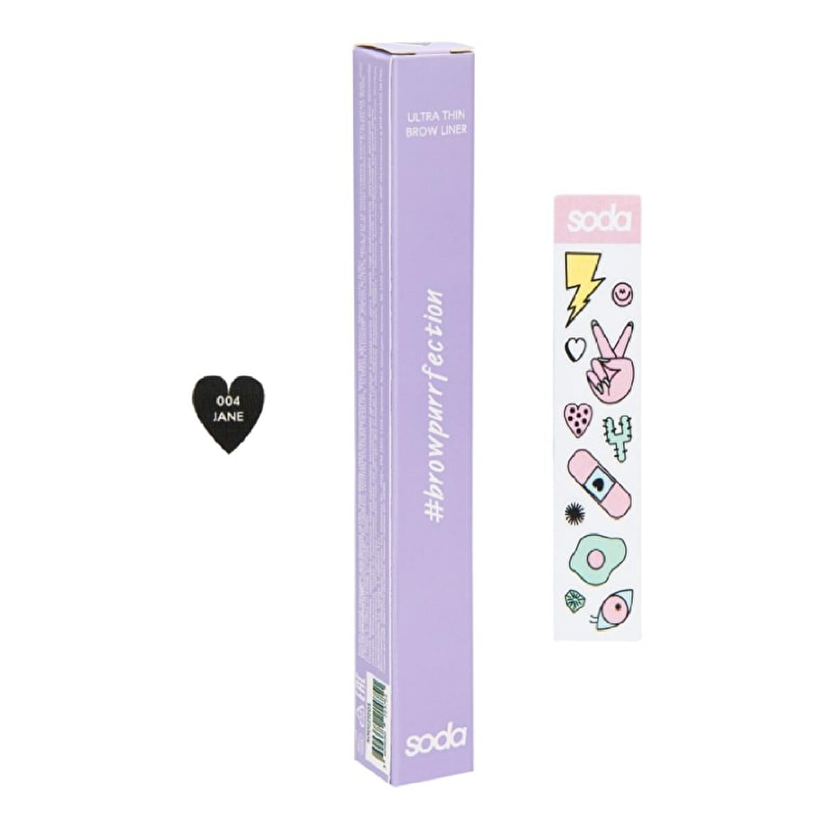 Soda Ultra Thin Brow Liner - Precise Eyebrow Definition, Long-Lasting Formula, Natural Colors by Beauty Care Bag
