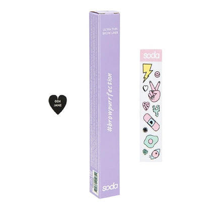 Soda Ultra Thin Brow Liner - Precise Eyebrow Definition, Long-Lasting Formula, Natural Colors by Beauty Care Bag