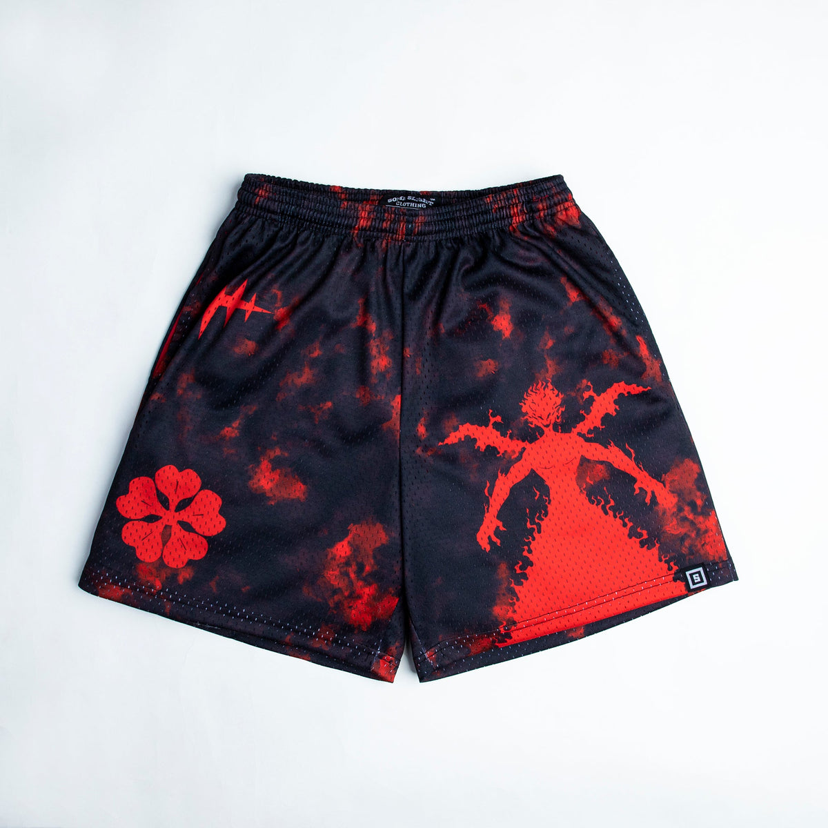 Anti Magic anime mesh shorts with sublimated design